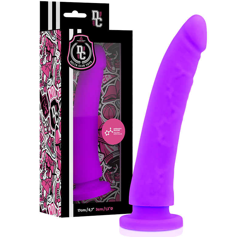 Lila dildo i medicinsk silikon från DELTA CLUB, 17 cm