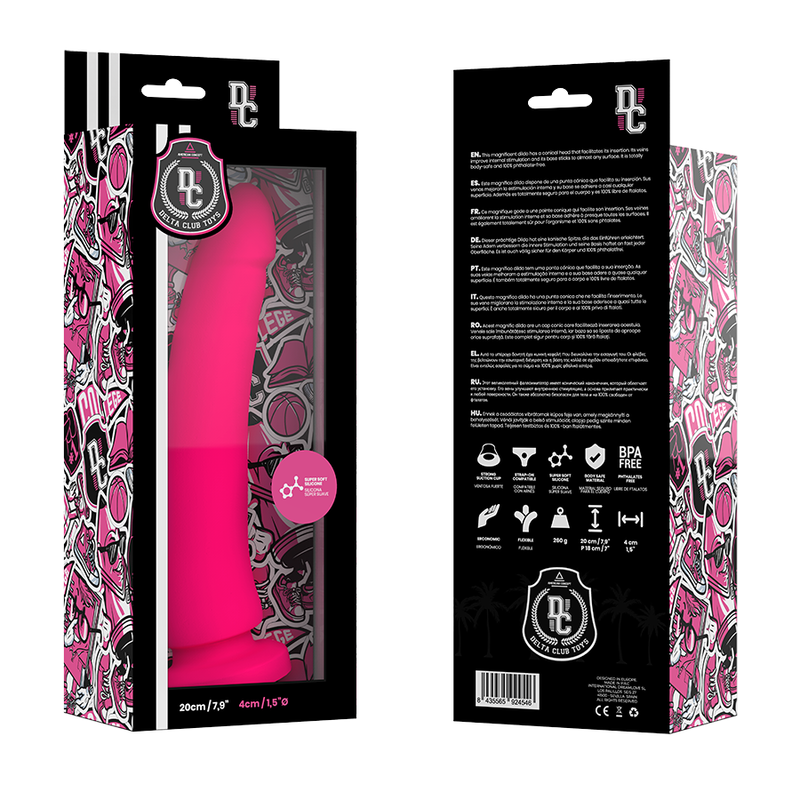 DELTA CLUB rosa dildo i medicinsk silikon, 20 cm