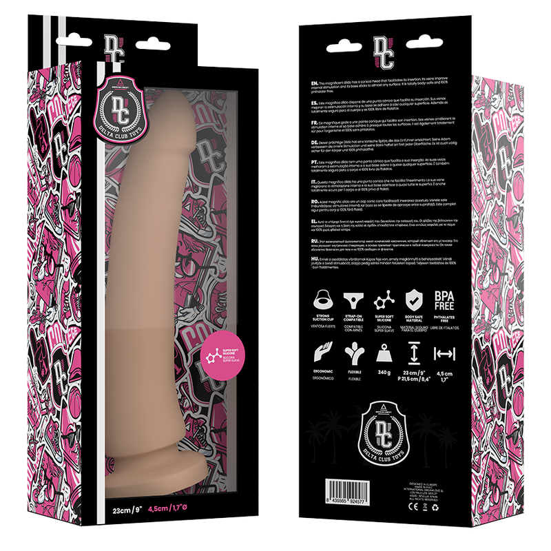 DELTA CLUB Natural Dildo i medicinsk silikon, 23 cm