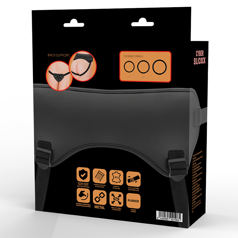CYBER SILICOCK - STRAP-ON SÄNGHARNES MED 3 RINGAR