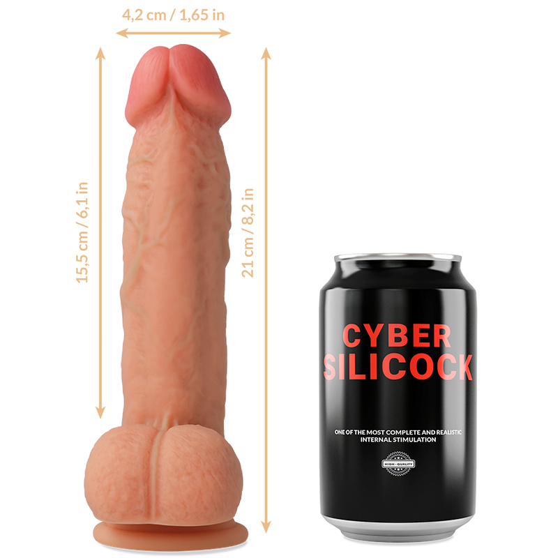 CYBER SILICOCK - STRAP-ON SAUL LIQUID SILICONE MED 3 RINGAR 15,5 CM -O- 4,2 CM