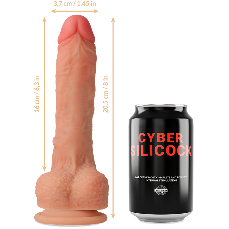 CYBER SILICOCK - STRAP-ON CONNOR LIQUID SILICONE MED 3 RINGAR 20,5 CM -O- 3,7 CM