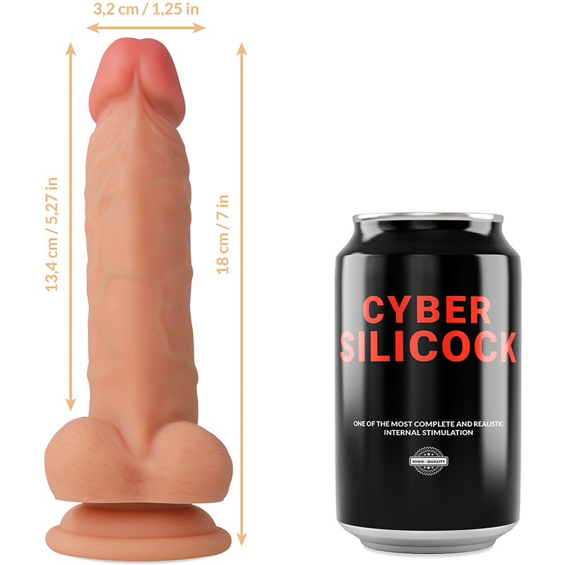 CYBER SILICOCK - STRAP-ON JUDE LIQUID SILICONE MED 3 RINGAR 18 CM -O- 3.2 CM