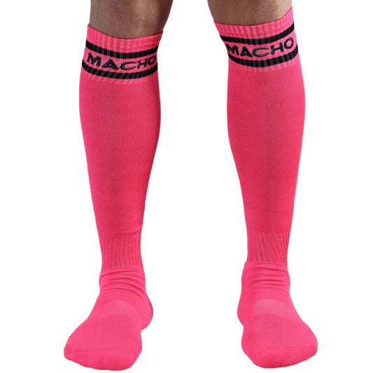 Macho långa strumpor i rosa för män