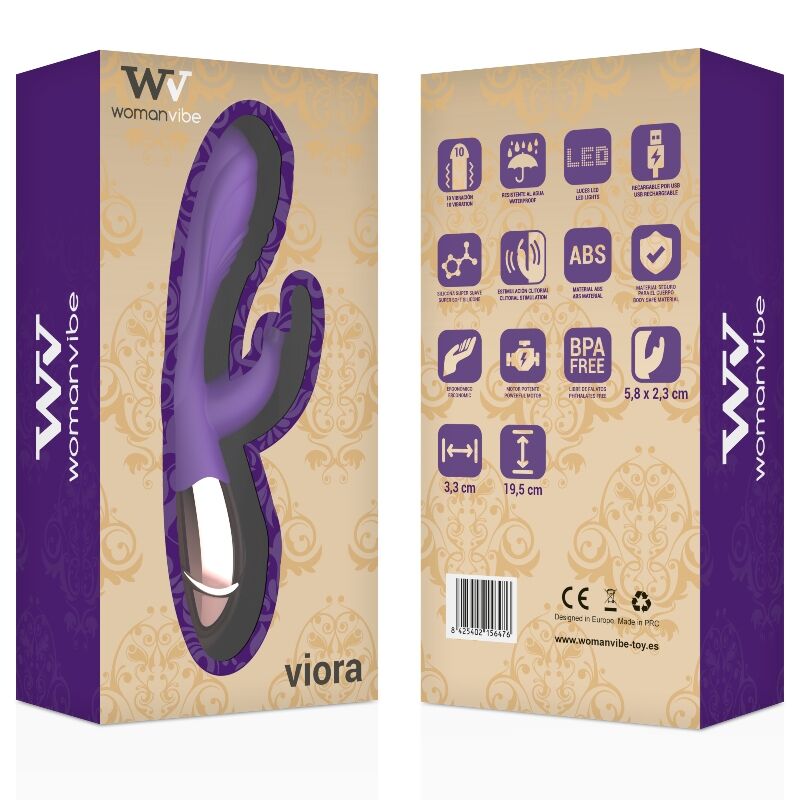Womanvibe Viora silikonvibrator i guld och ljuslila