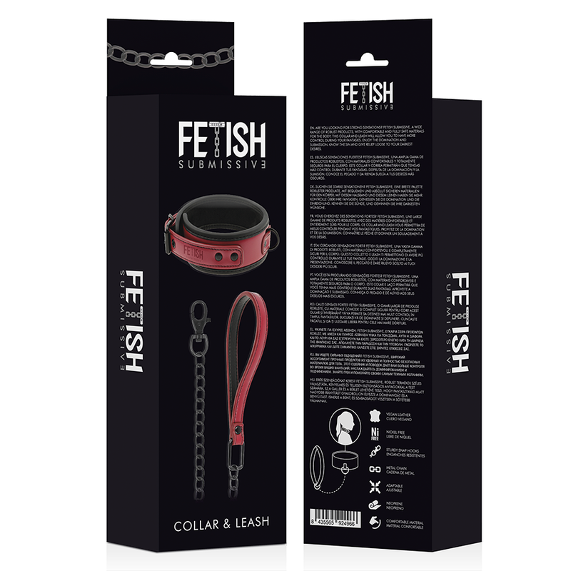 FETISH SUBMISSIVE DARK ROOM - NEOPRENELINING KEDJEHALSBAND