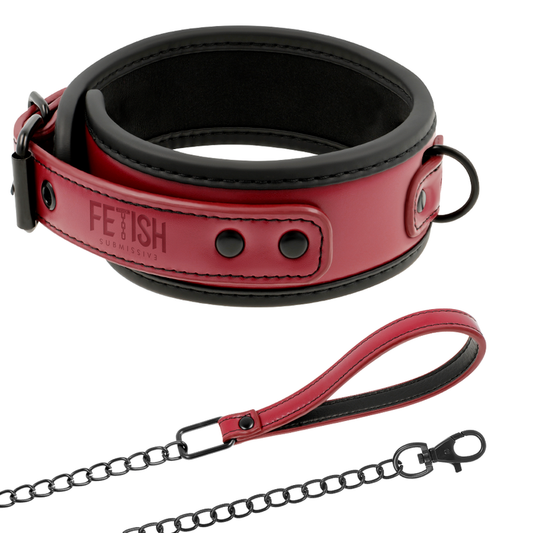 FETISH SUBMISSIVE DARK ROOM - NEOPRENELINING KEDJEHALSBAND