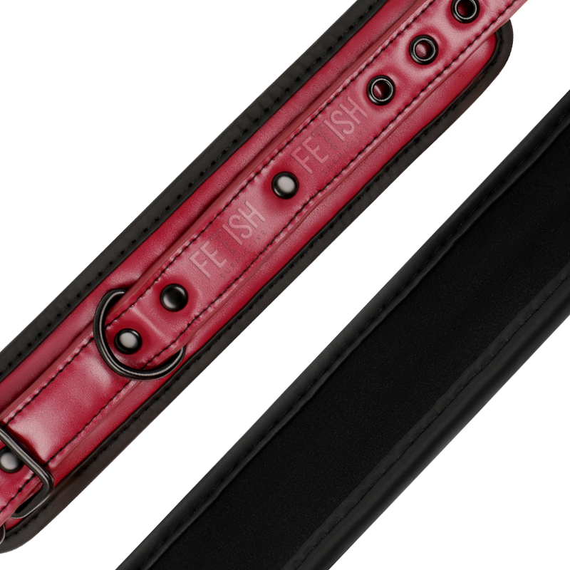 FETISH SUBMISSIVE DARK ROOM - VEGANSKA LÄDERHANDKCUFFAR MED NEOPREN FODER
