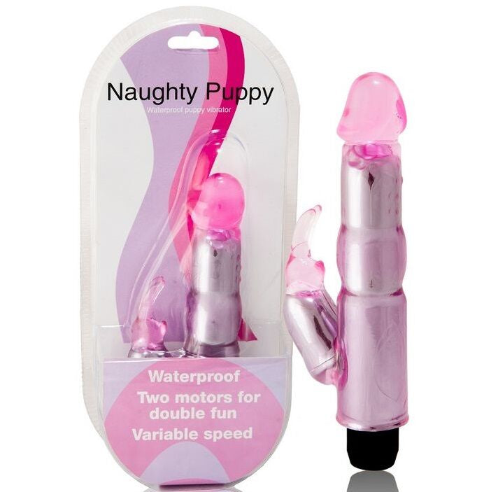 Gelévibrator med klitorisstimulator