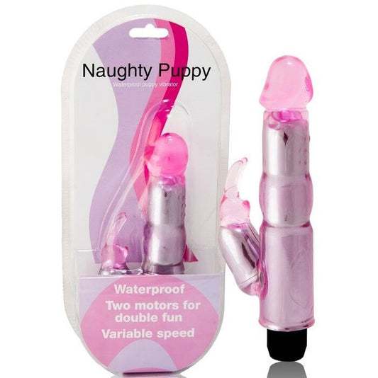 Gelévibrator med klitorisstimulator
