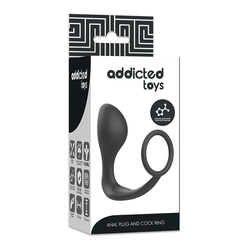 ADDICTED TOYS analplugg med svart silikonring