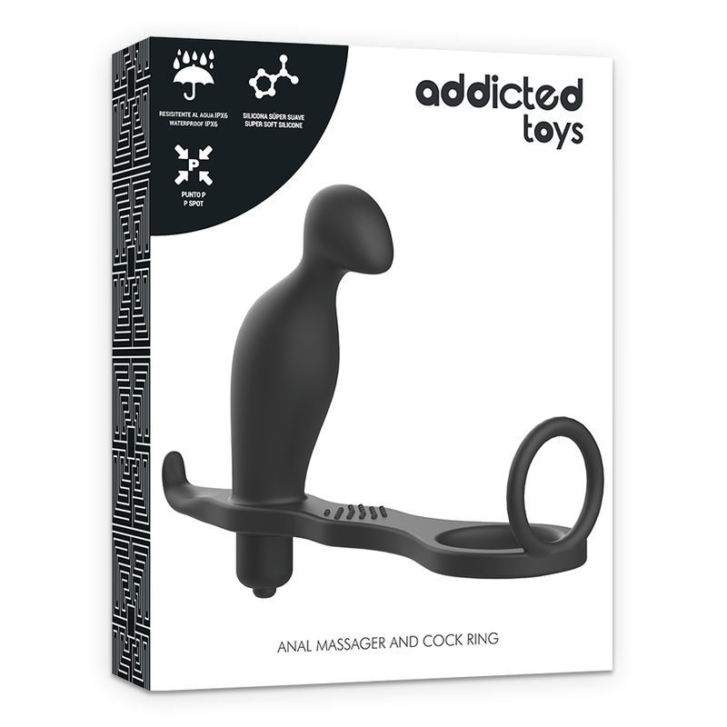 ADDICTED TOYS - ANAL PLUG MED SVART SILIKONRING 12 CM