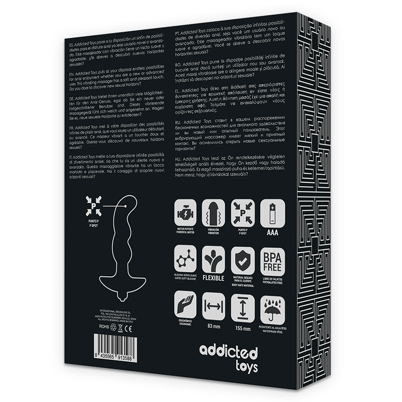 ADDICTED TOYS anal massager med svart vibration