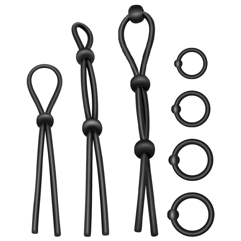 ADDICTED TOYS flexibelt silikon cockring-set med 7 delar